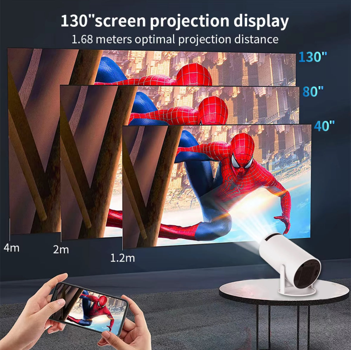 Magic cube, pro projecteur, portable, intelligent 4K, avec 180° rotation wi-fi 6 et BS 5.0